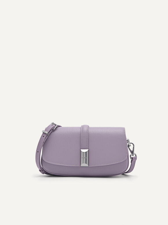 Synthetic Suede Travel Organiser with Long strap, Lilac