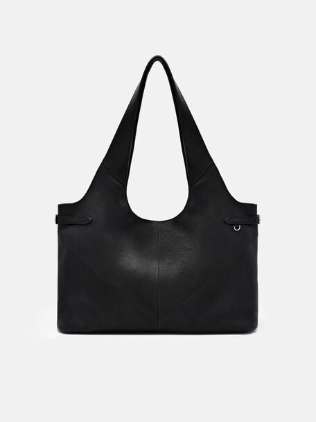 Vienna Leather Tote Bag, Black