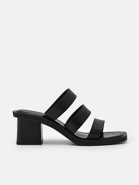 Marte Heel Sandals, Black