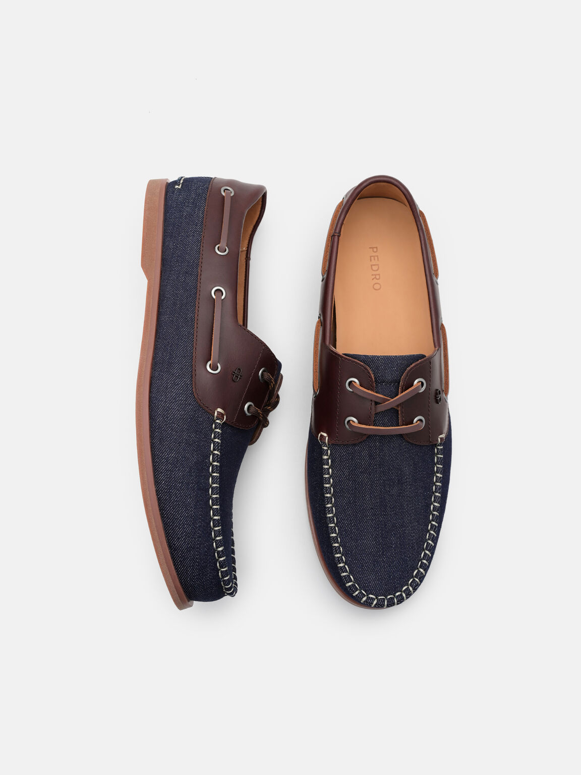 Denim Boat Shoes, Navy Denim