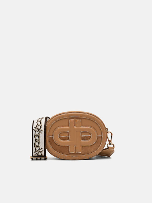 PEDRO Icon Round Leather Shoulder Bag, Camel