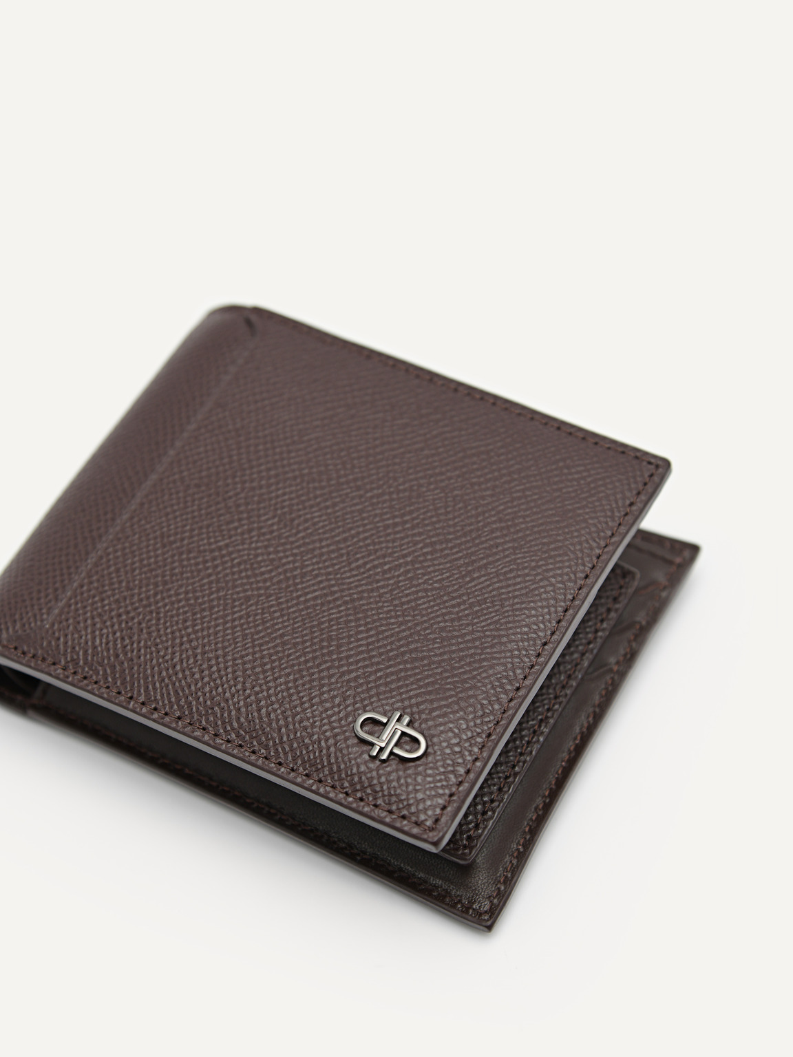 PEDRO Icon Leather Bi-Fold Wallet with Insert, Dark Brown