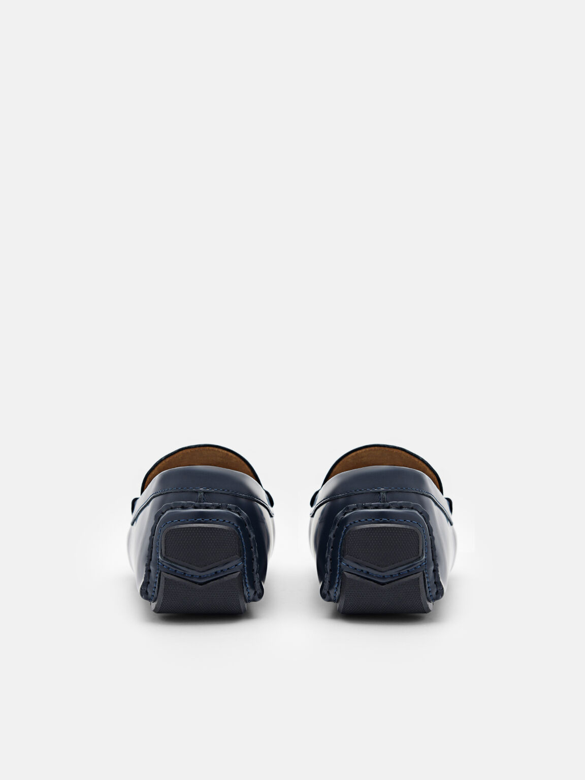 PEDRO標誌皮革莫卡辛鞋, 海军蓝色