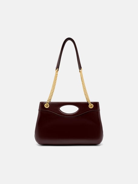 Cassier Shoulder Bag, Wine Wrinkled