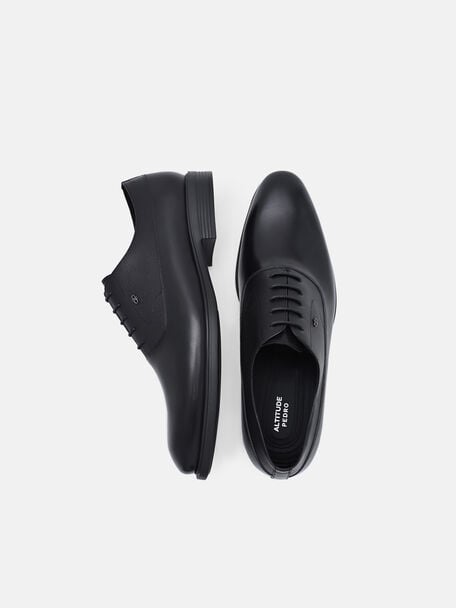 Altitude Burnished Leather Oxford Shoes, Black Burnish