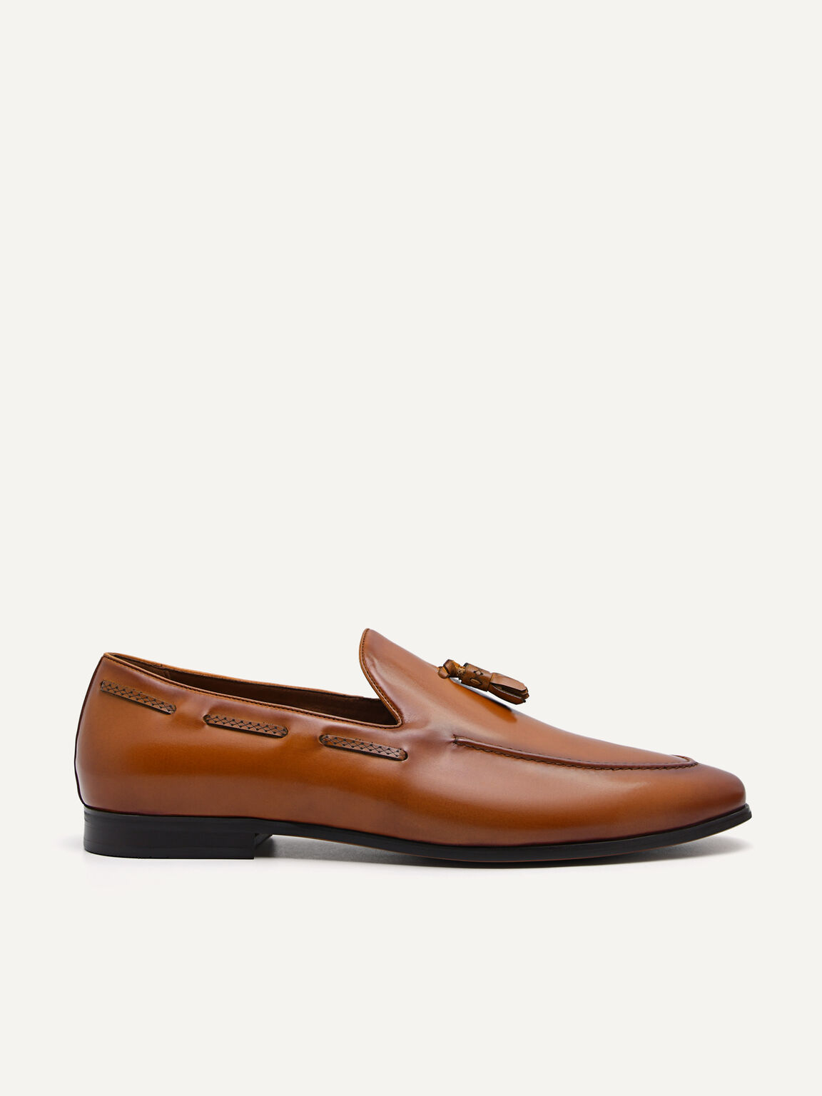 Leather Tasselled Loafers, Camel
