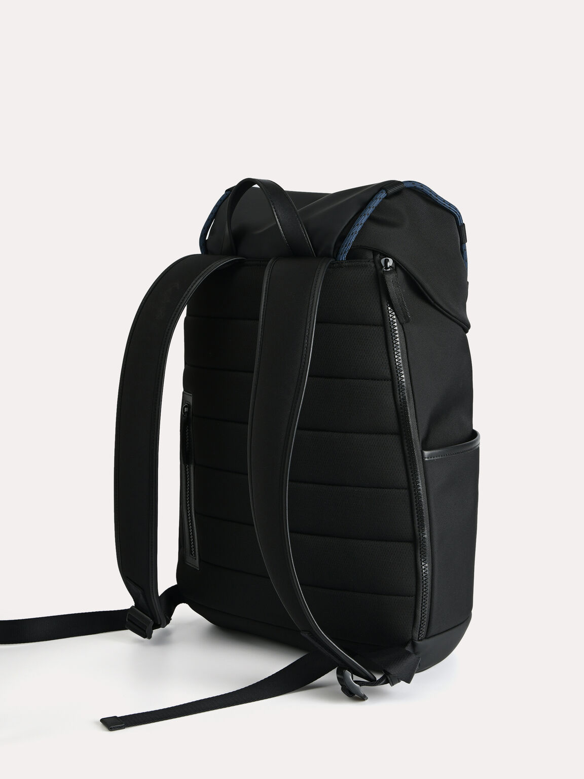 Utilitarian Drawstring Backpack, Black, hi-res