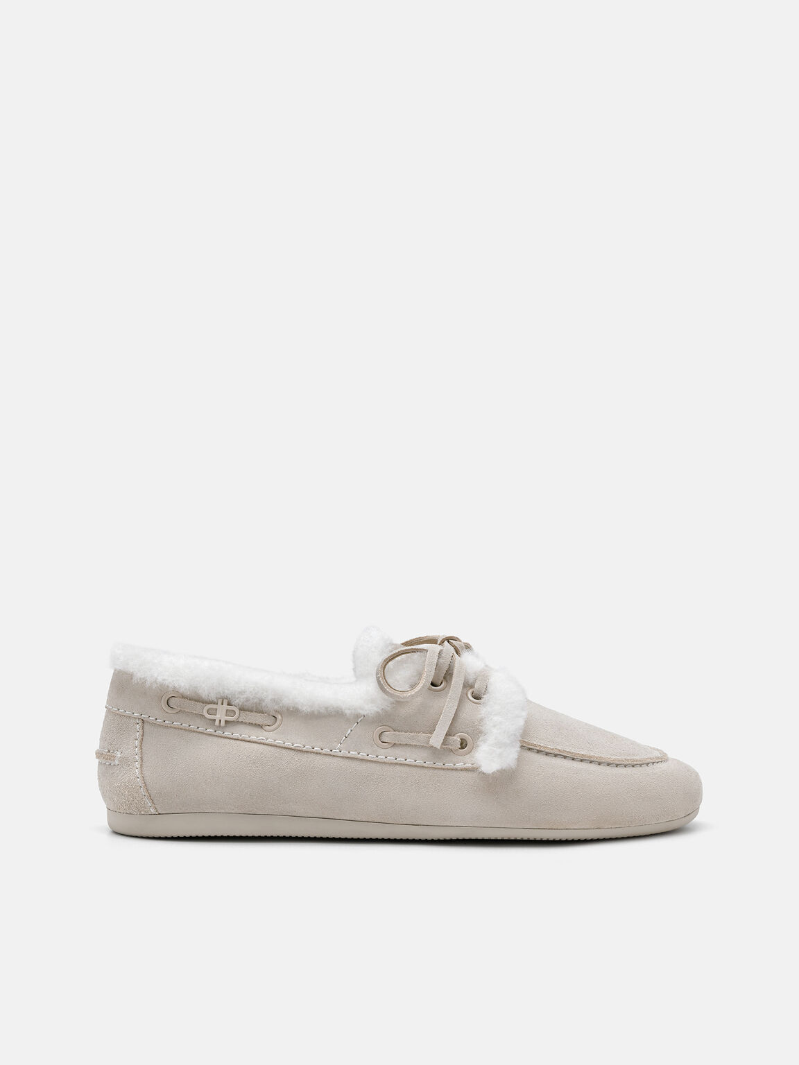 Dee Suede Boat Shoes, Chalk