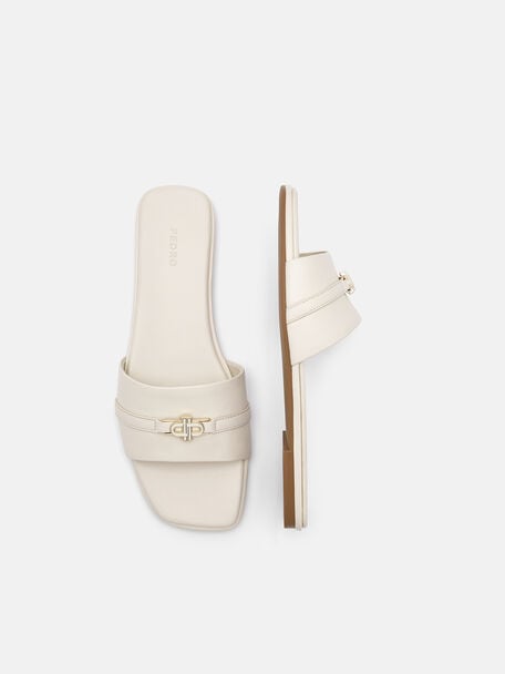 Leather Sandals, Chalk
