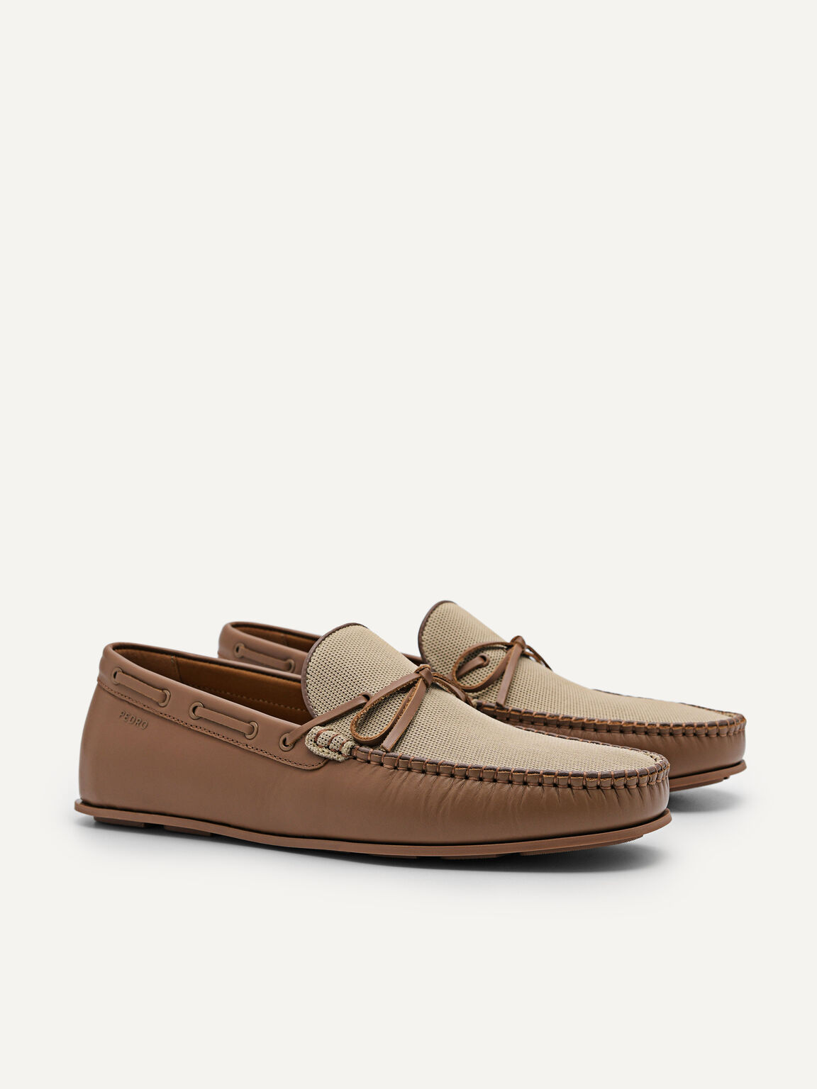 Leather Bow Moccasins, Camel