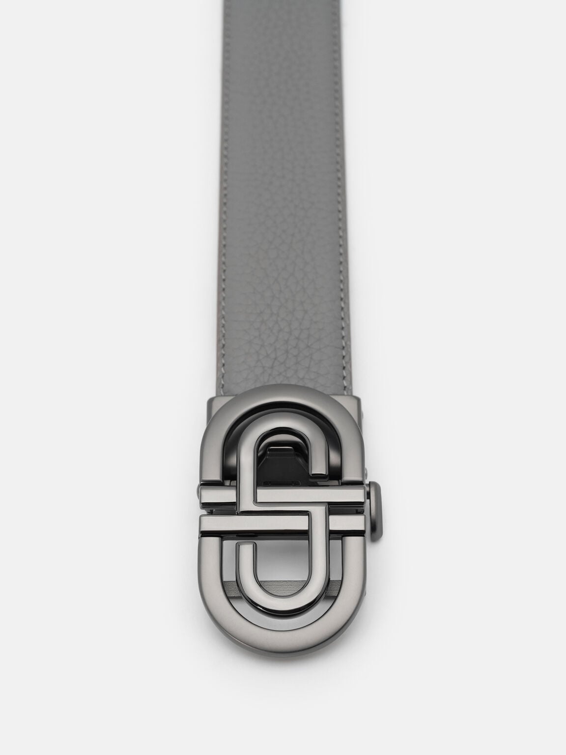 Leather Automatic Belt, Grey