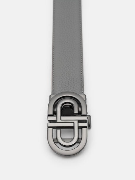 Leather Automatic Belt, Grey