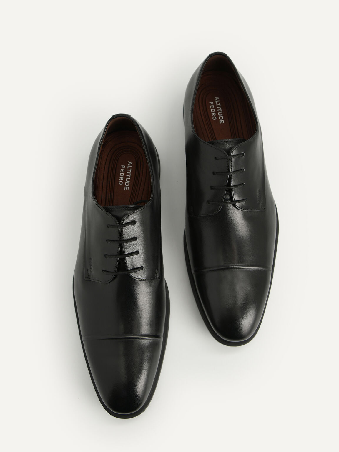 Black Altitude Leather Toe Derby Shoes - PEDRO International