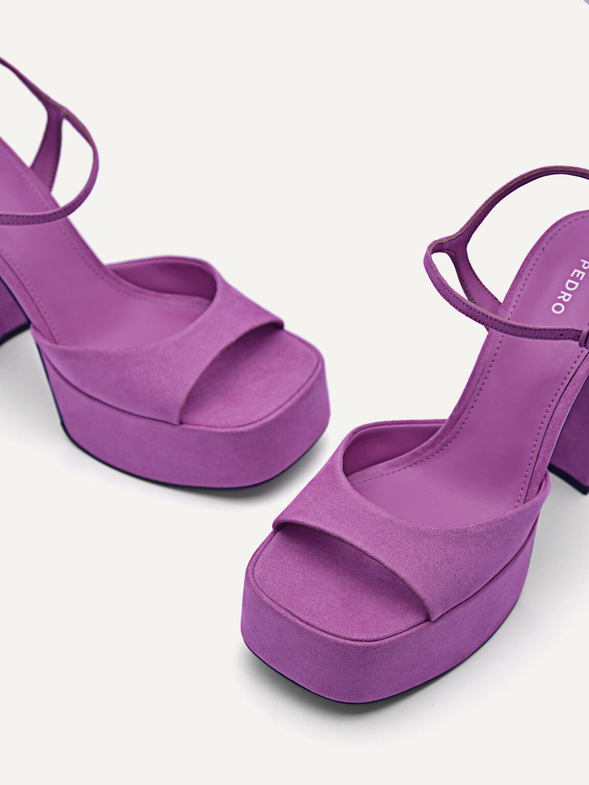 Selma Platform Heel Sandals, Berry