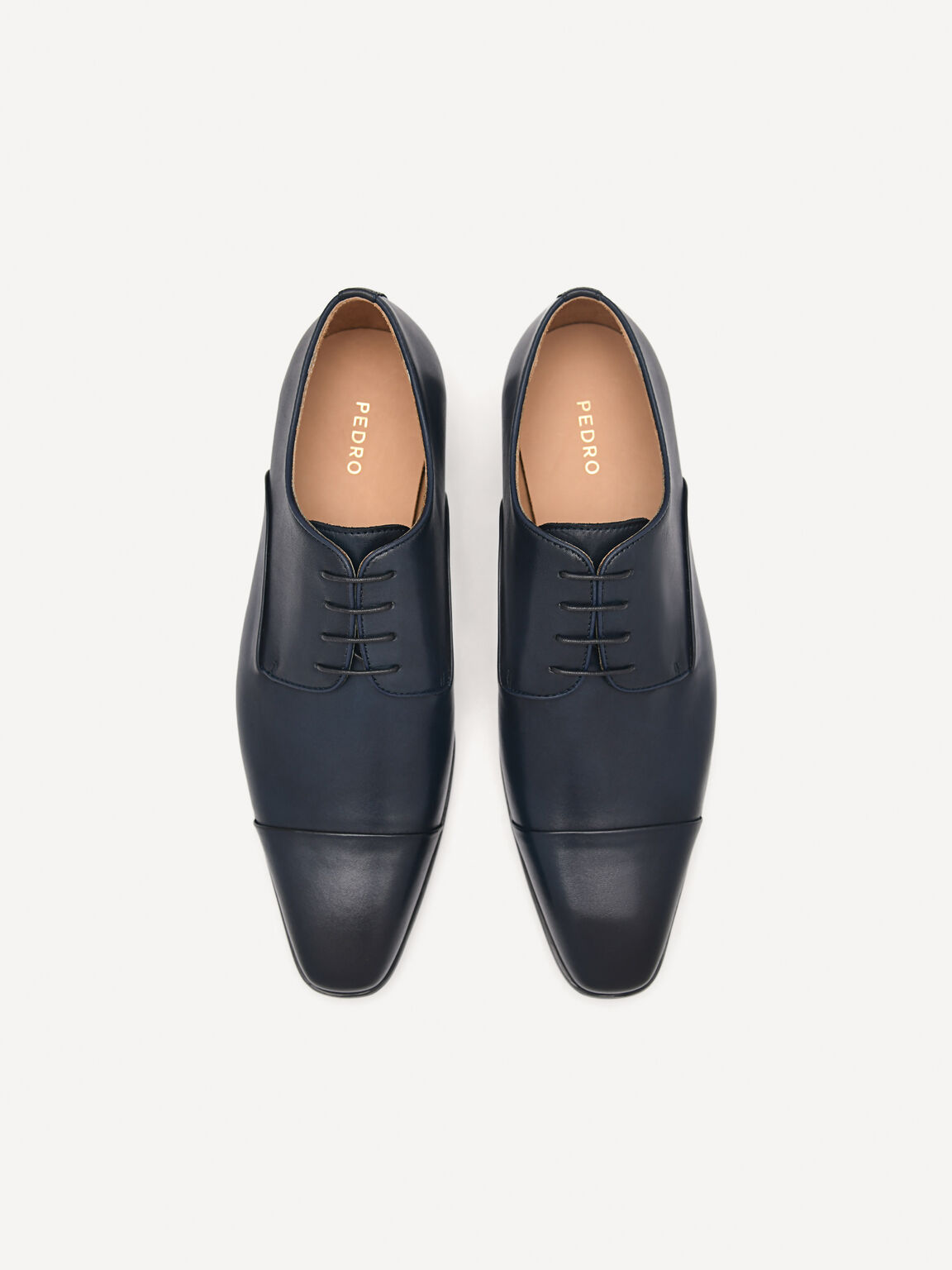 Brando Leather Derby Shoes, Navy