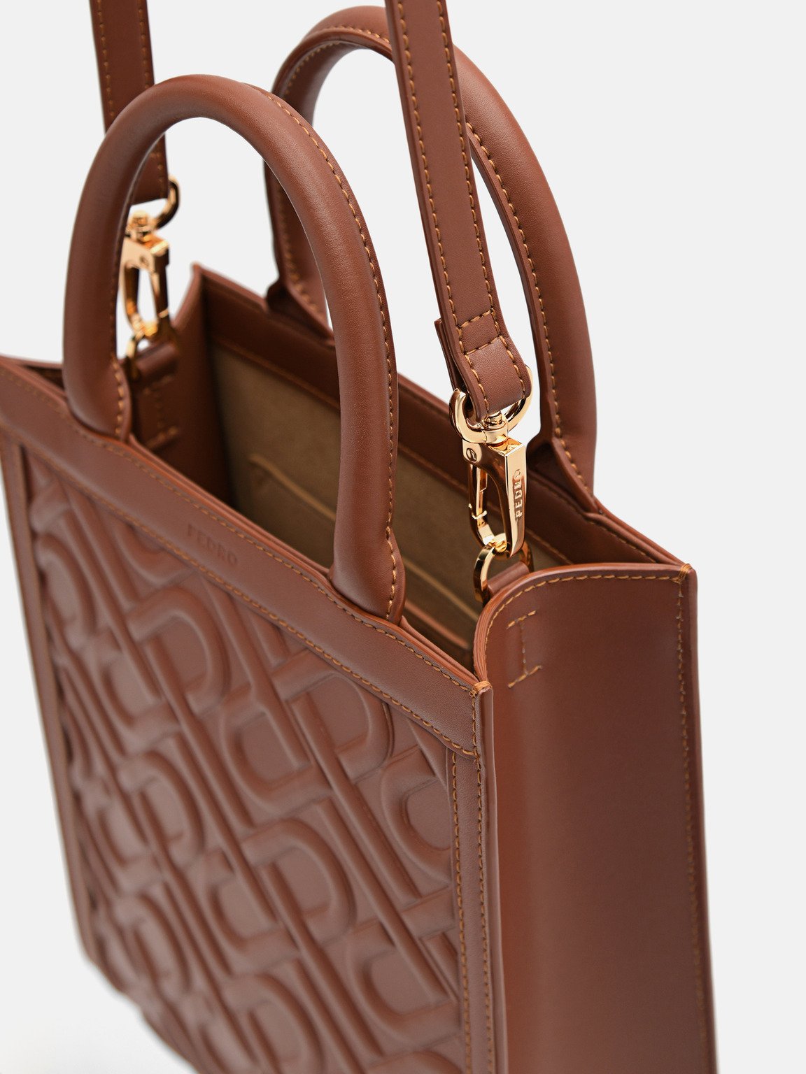 PEDRO Icon Leather Tote Bag, Dark Brown
