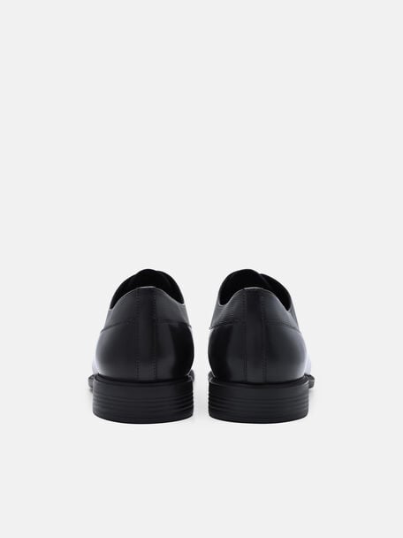 Altitude Burnished Leather Oxford Shoes, Black Burnish