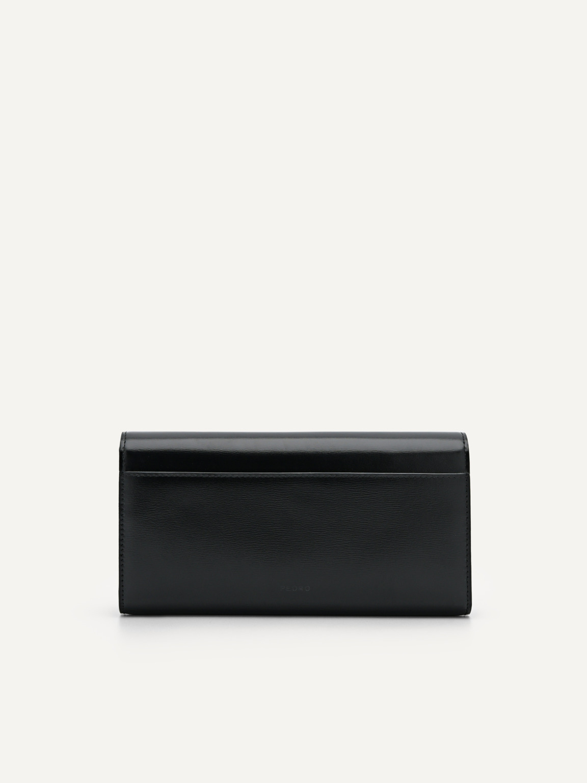 PEDRO工作室皮革雙折疊錢包, 黑色