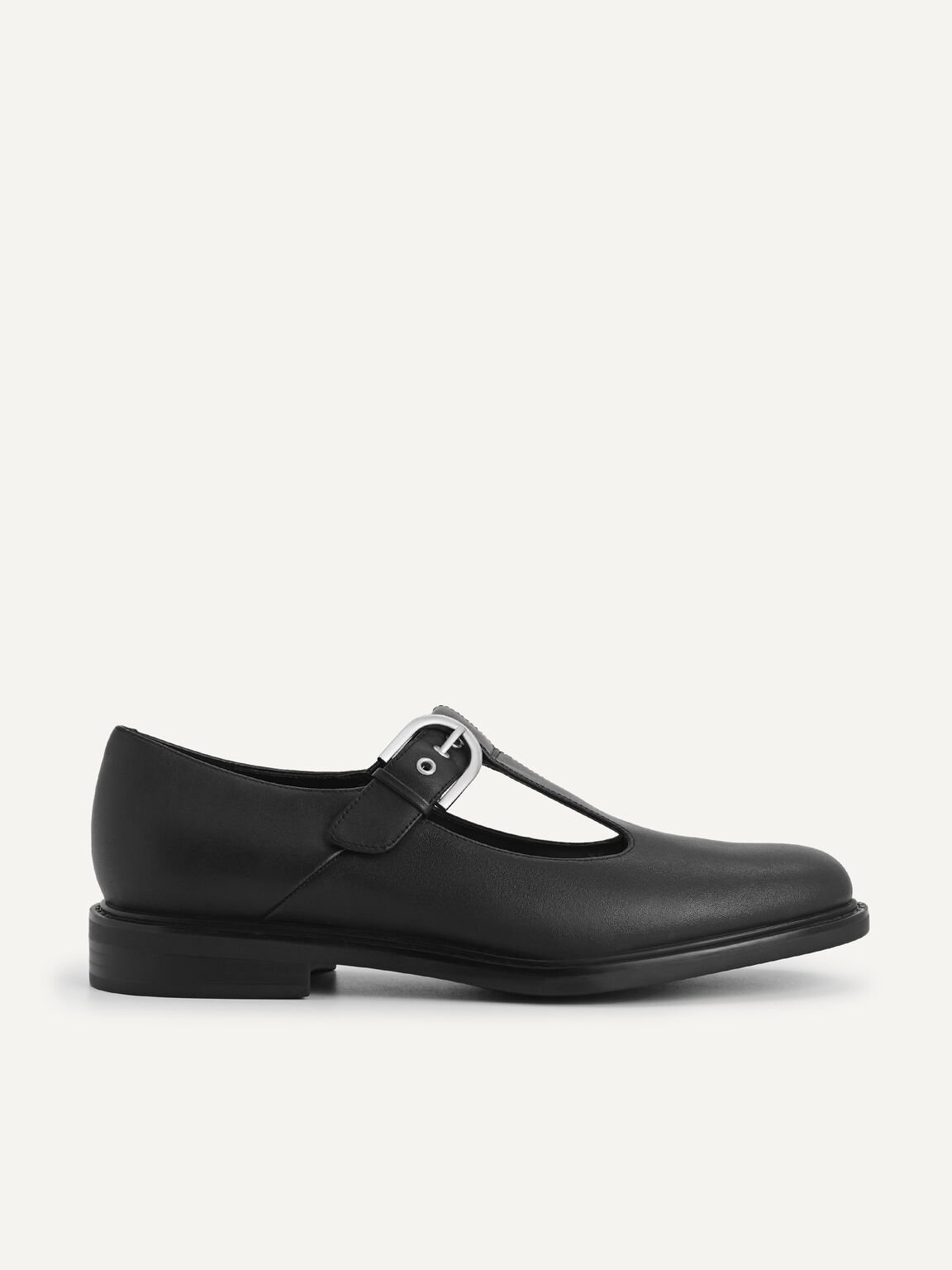 Leather Mary Jane Shoes, Black