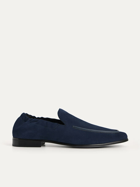 Suede Loafers, Navy