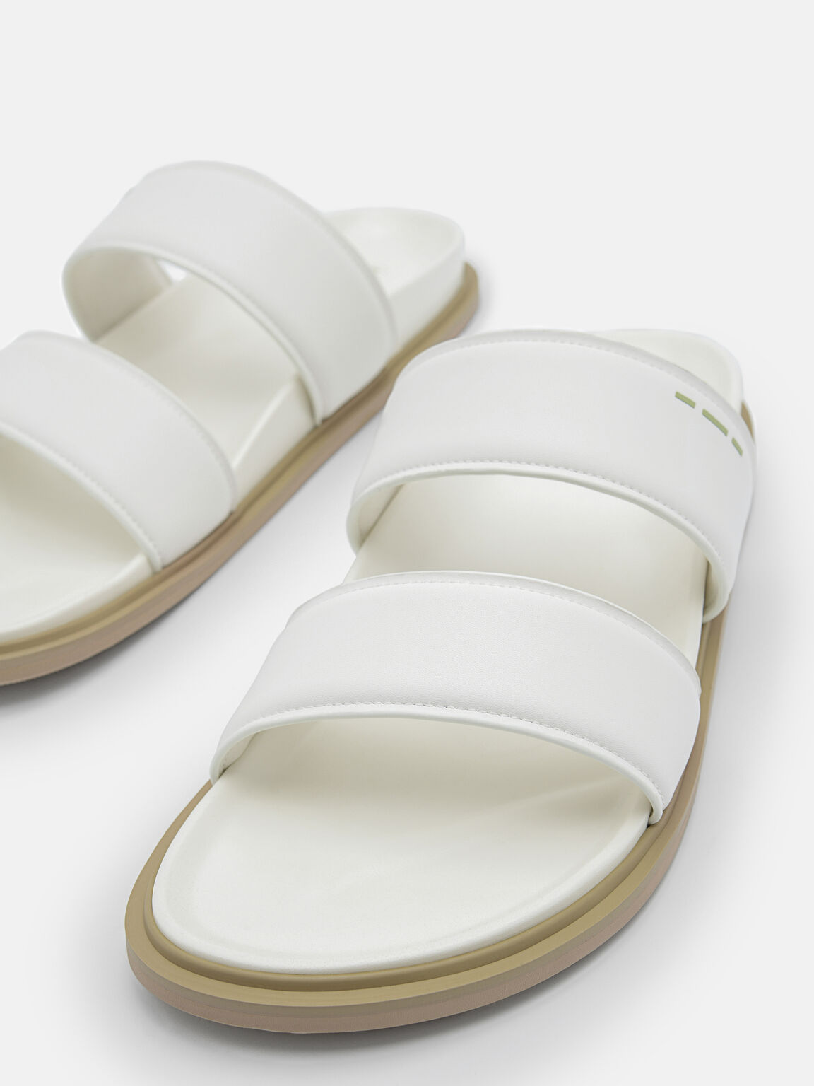 rePEDRO Recycled Leather Slide Sandals, White