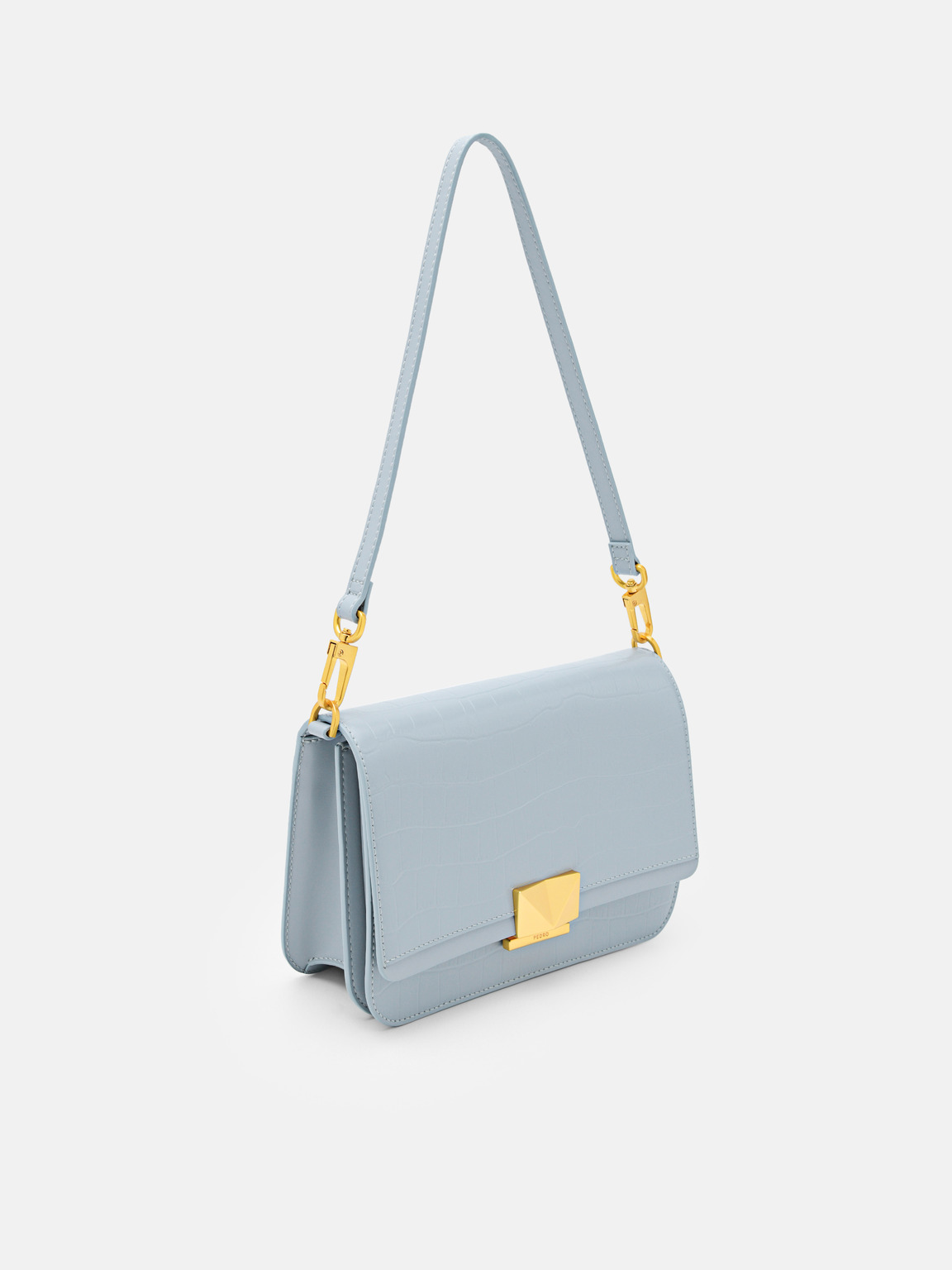 PEDRO Studio Pixel Leather Shoulder Bag, Slate Blue