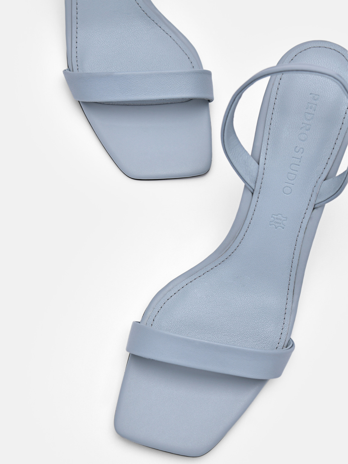 PEDRO Studio Mel Leather Heel Sandals, Slate Blue