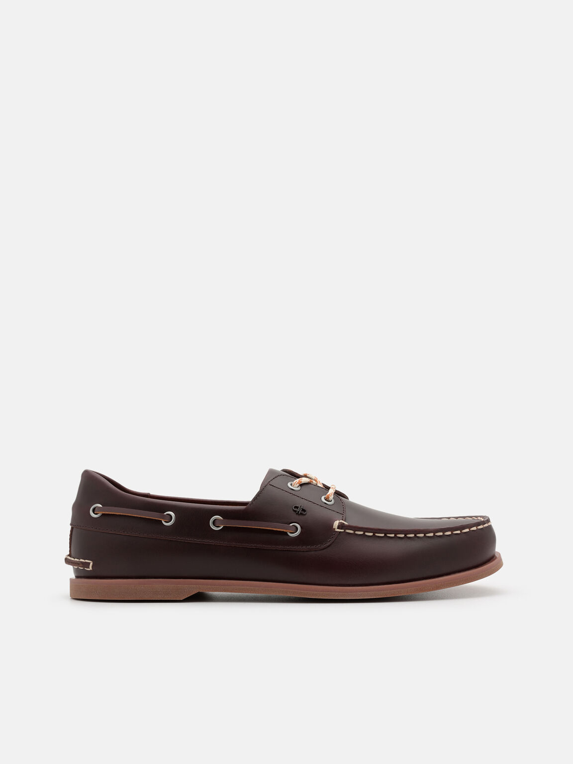 Marcos Leather Boat Shoes, Dark Brown Burnish