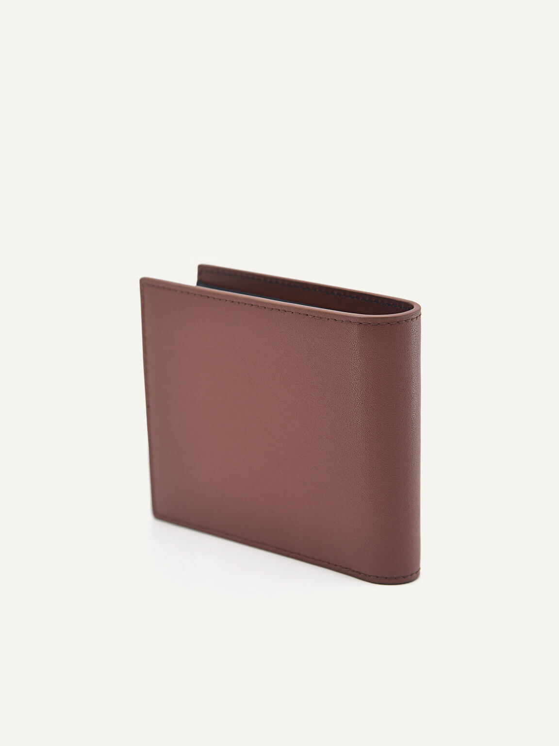 Leather Bi-Fold Wallet with Coin Pouch, Brown