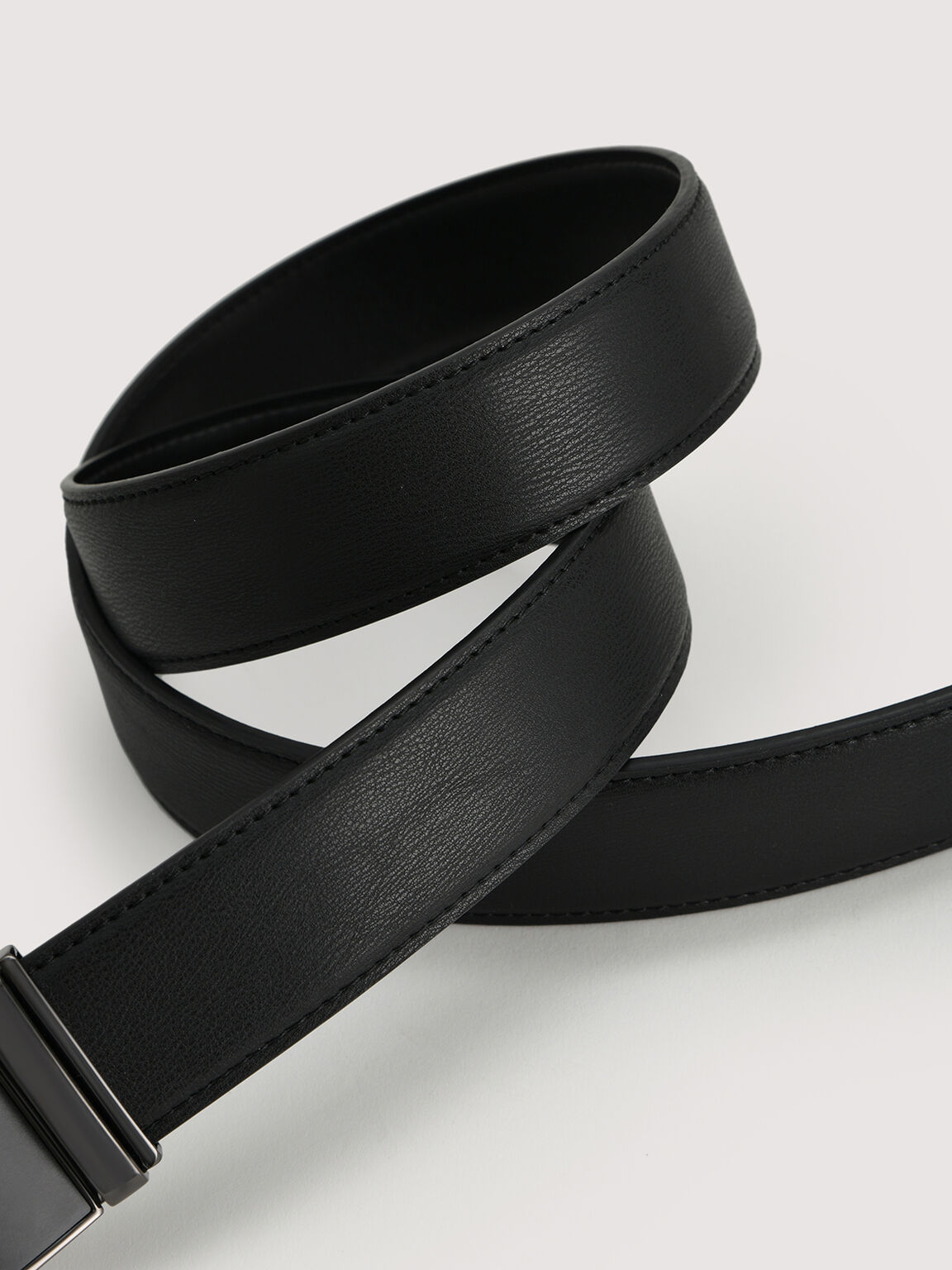 Leather Automatic Tang Belt, Black