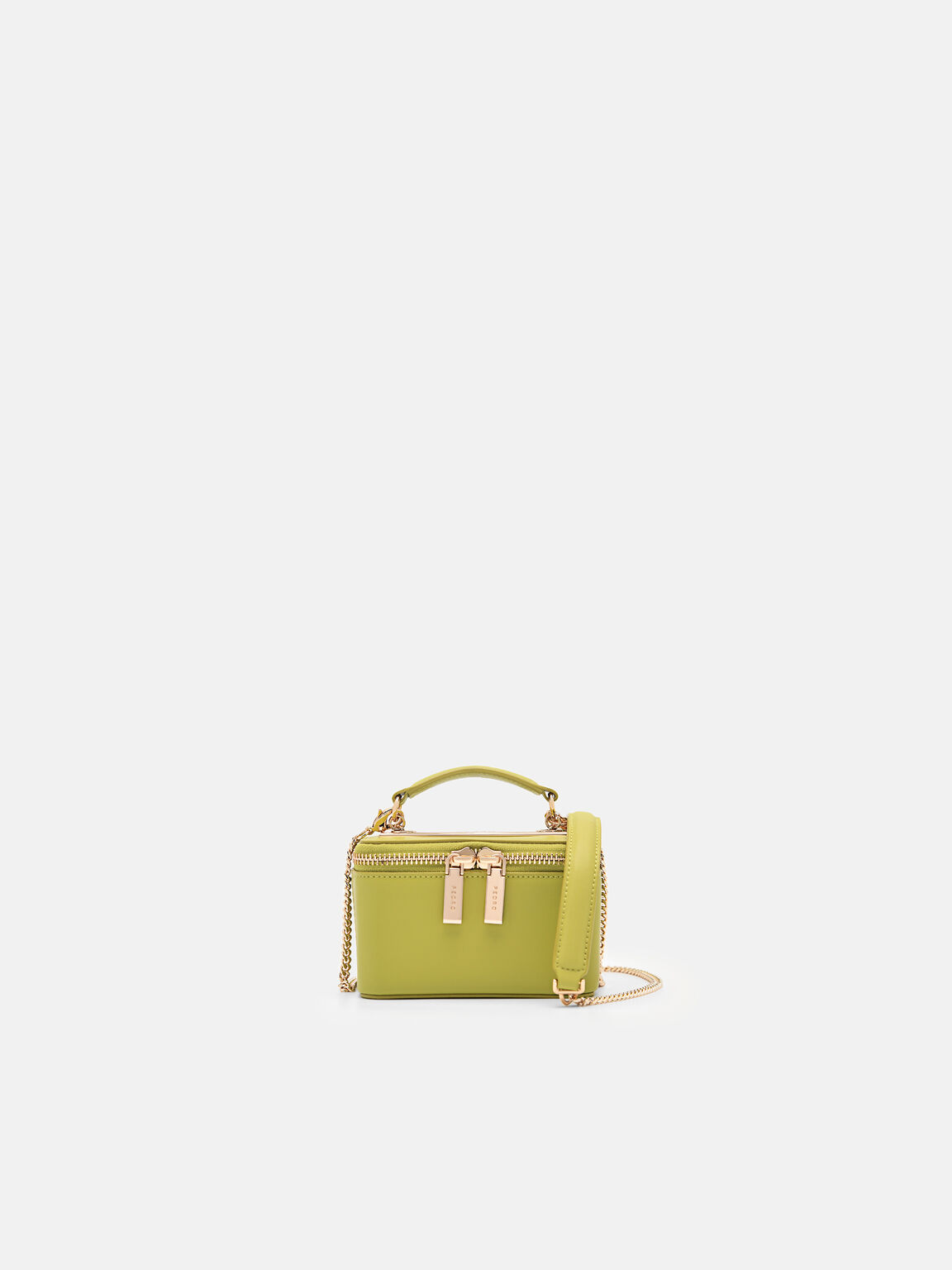 Ari Leather Mini Vanity Case, Olive