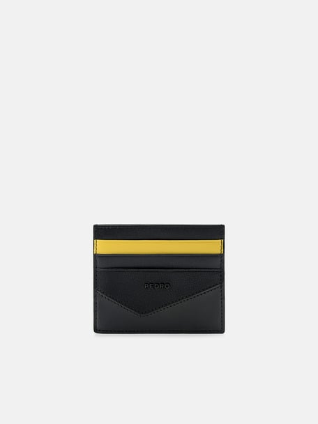 Leather Card Holder with Zipper, Black