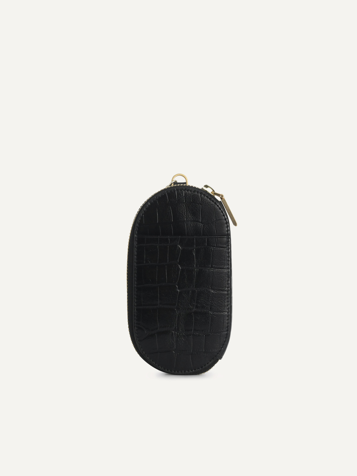 Textured Leather Pouch, Black