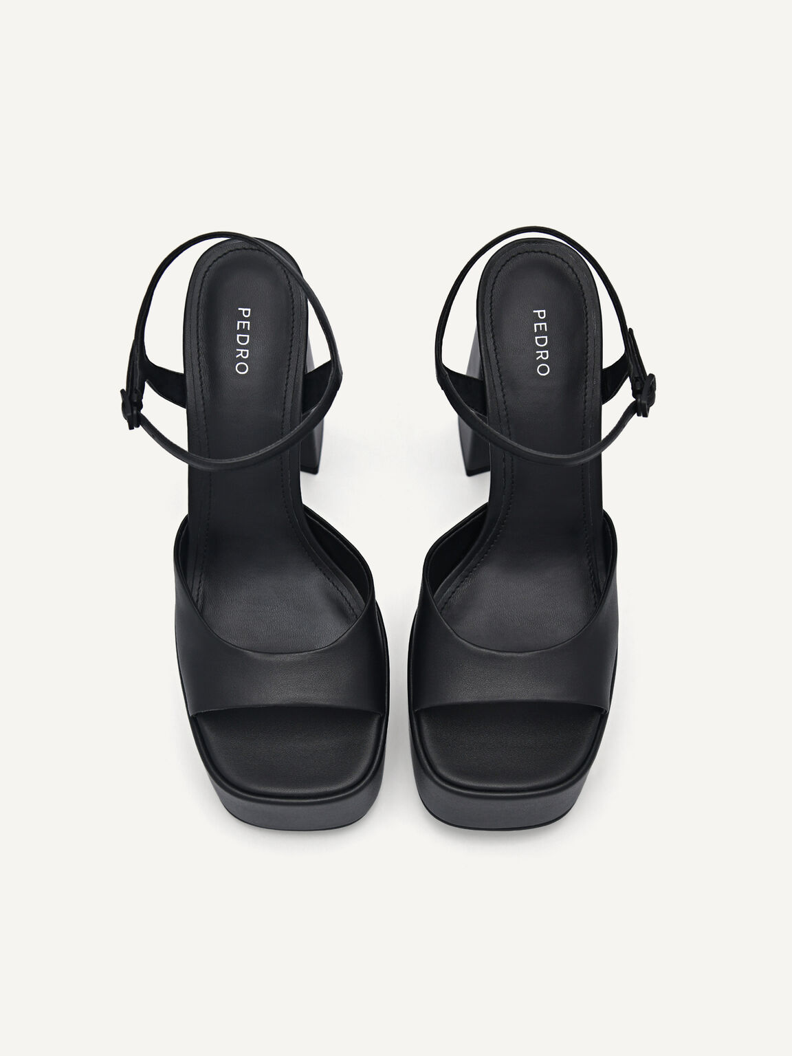 Selma Platform Heel Sandals, Black