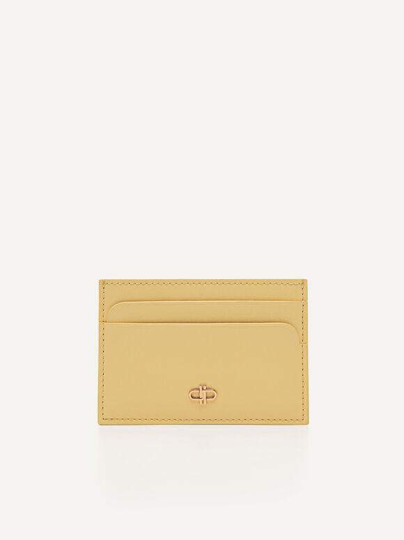PEDRO Icon Mini Leather Card Holder, Yellow