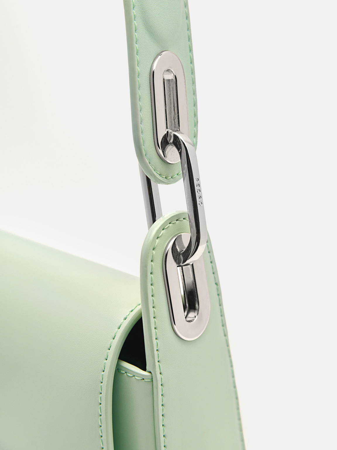 PEDRO Studio Rift Leather Shoulder Bag, Light Green