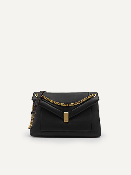 Pinto Shoulder Envelope Bag, Black