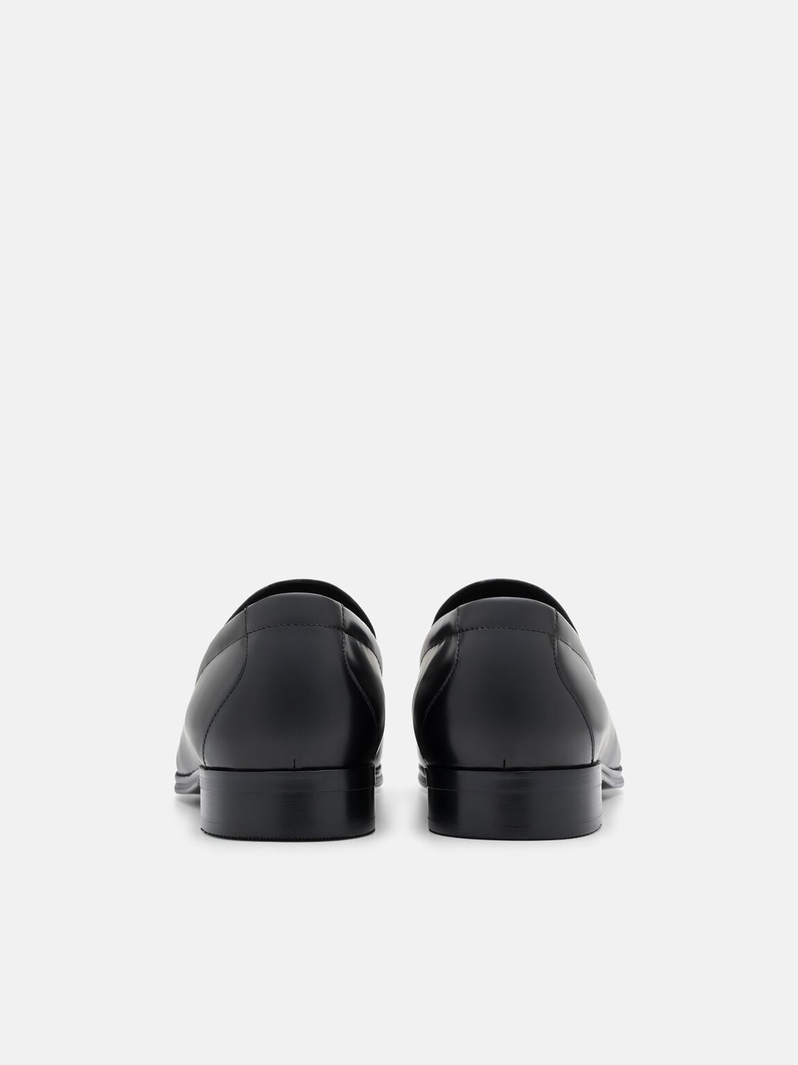 Boxed Leather Loafers, Black Box