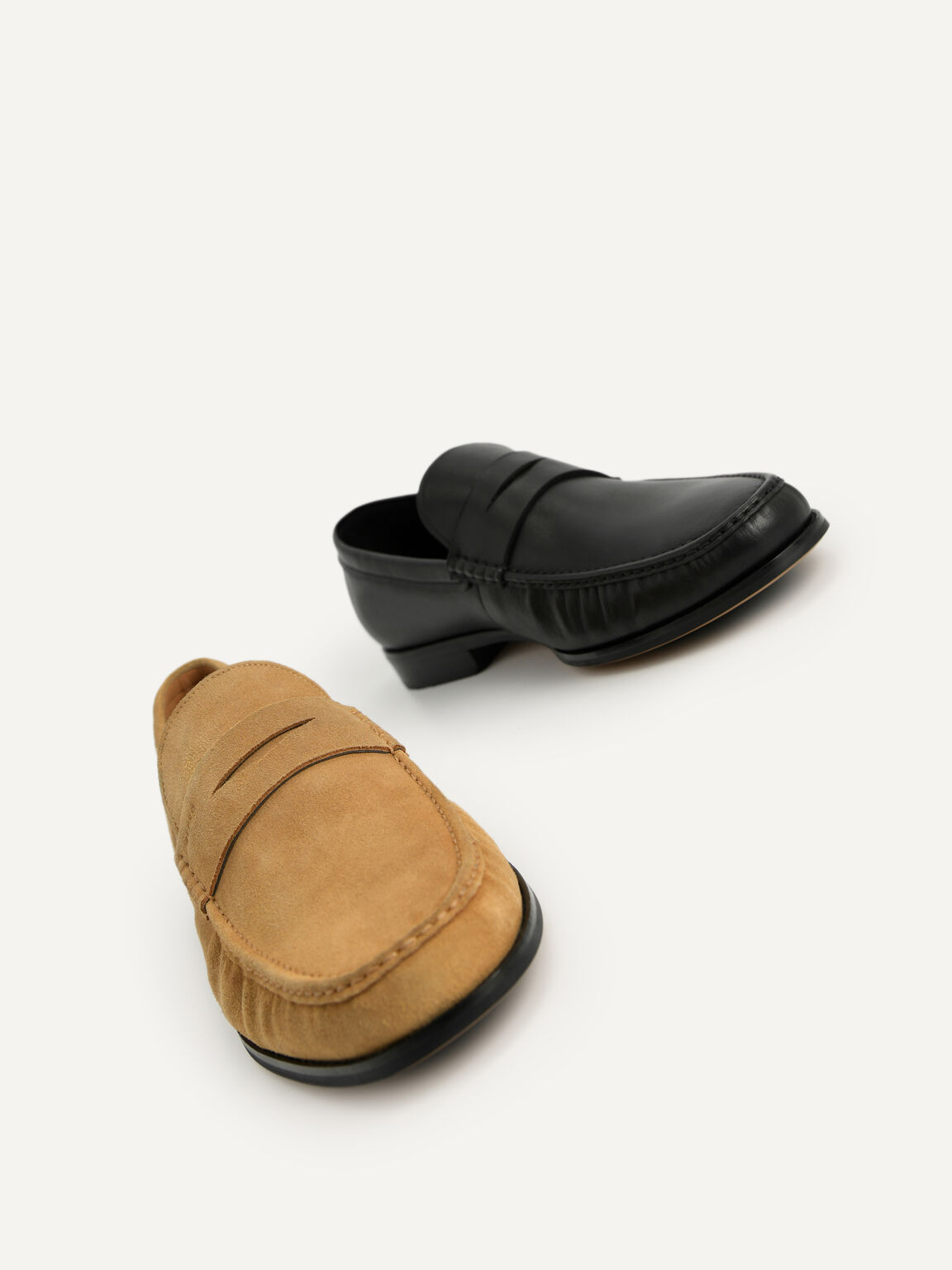 Suede Penny Loafers, Sand