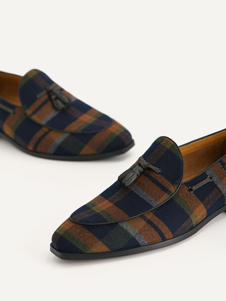 Checkered Tasselled Loafers, Multi