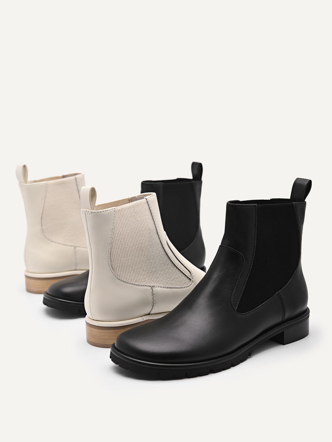 Leather Chelsea Boots, Chalk
