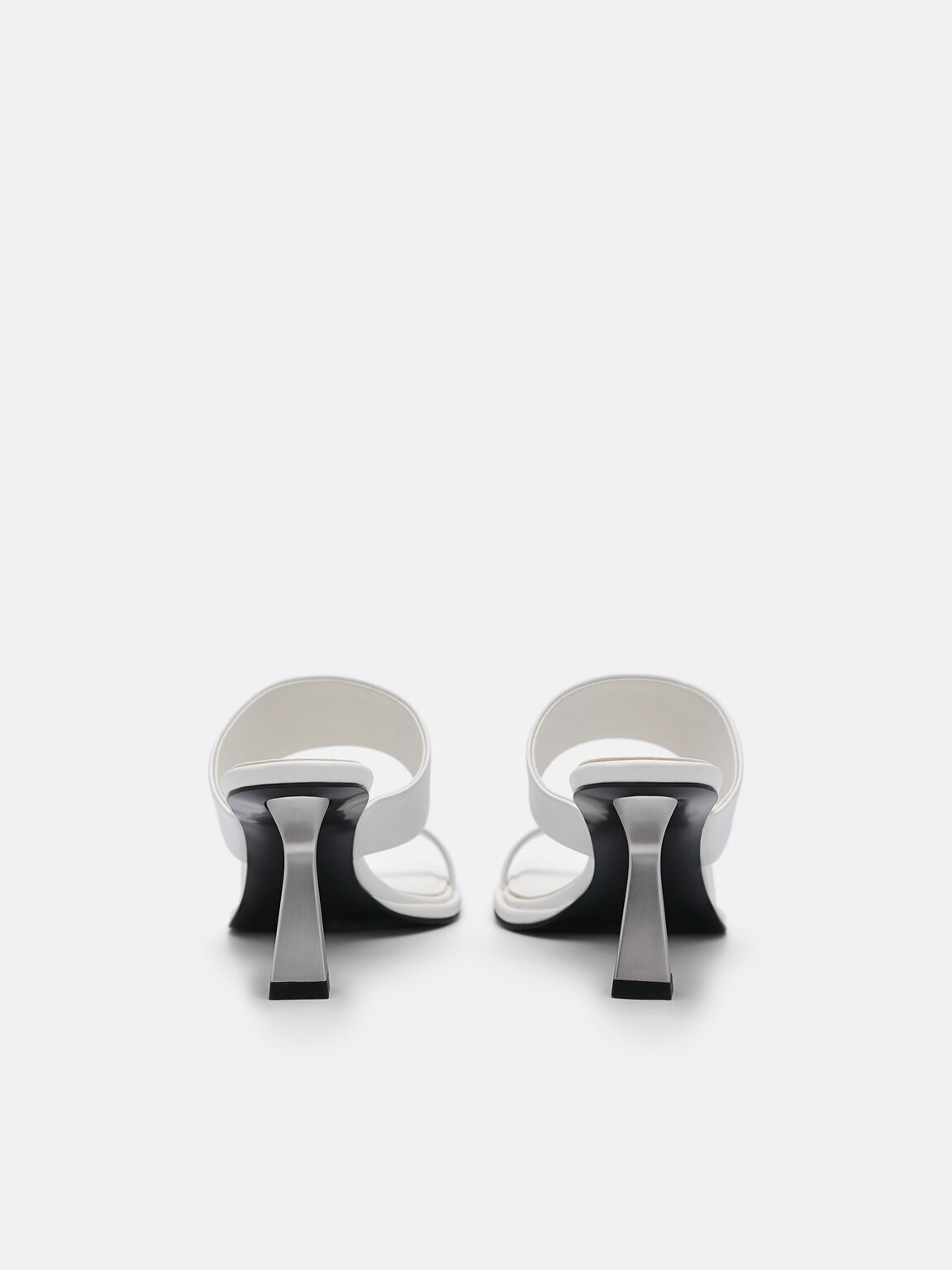 Amelie Leather Heel Sandals, White