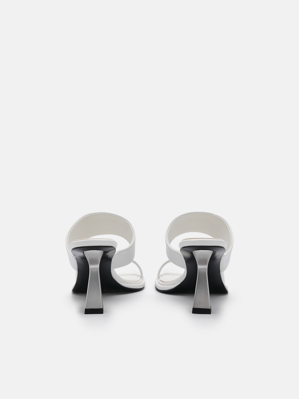 Amelie Leather Heel Sandals, White