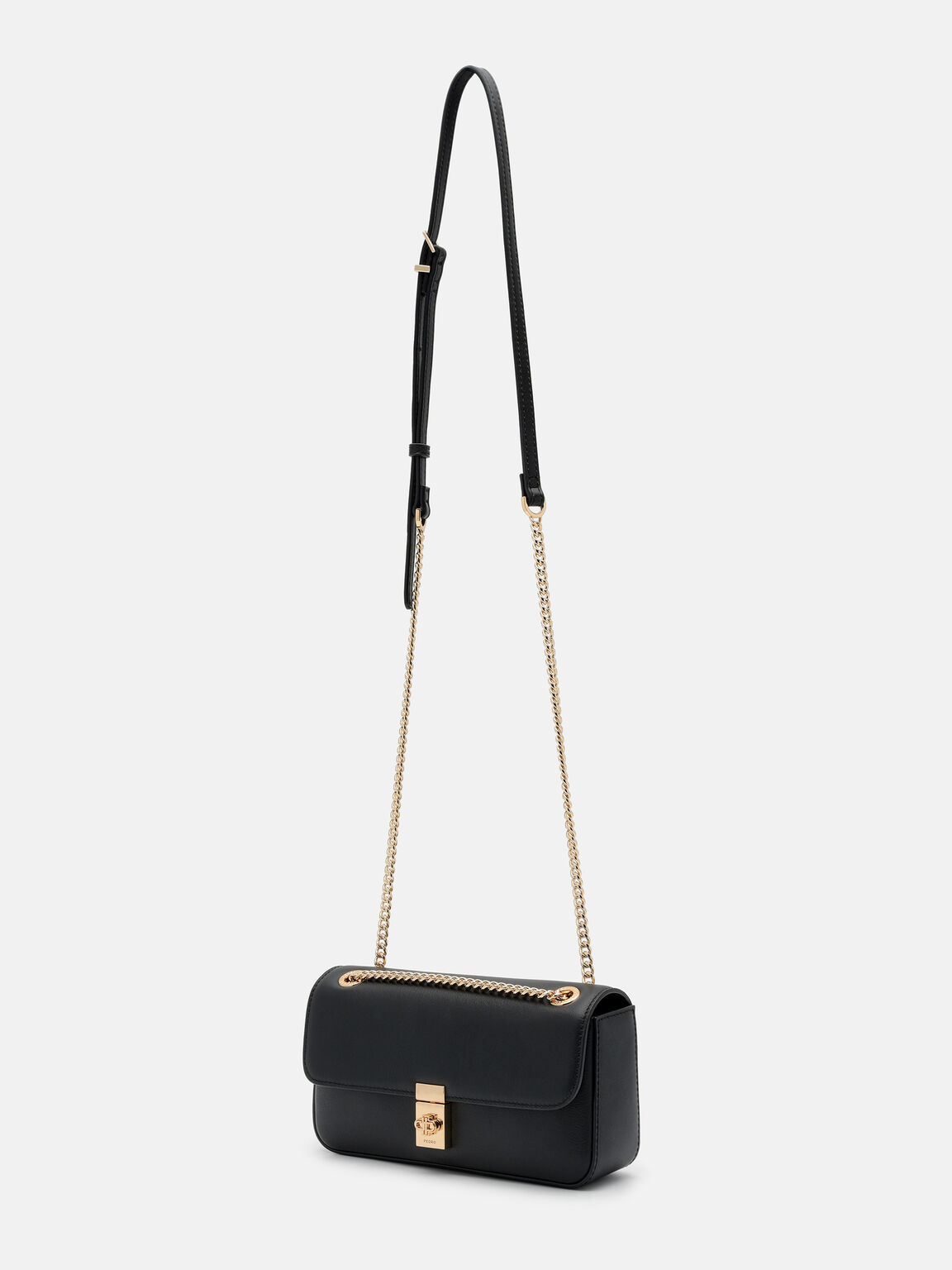 Farida Leather Mini Shoulder Bag, Black