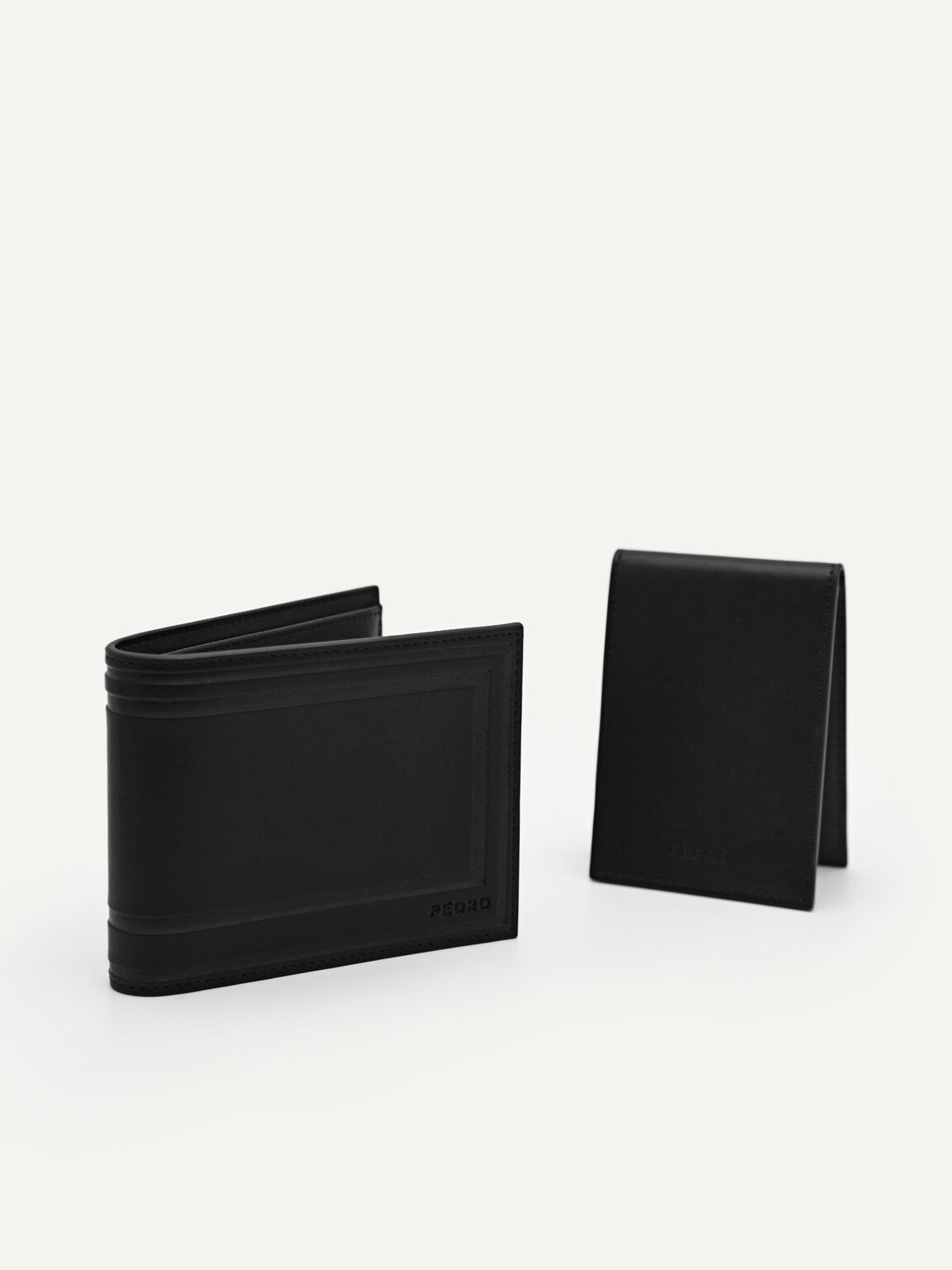 Leather Bi-Fold Wallet With Insert, Black