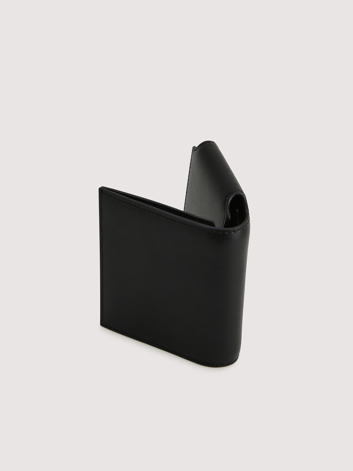 Leather Bi-Fold Cardholder, Black