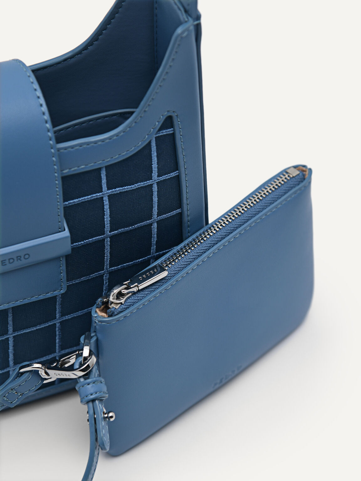 Capri Mesh Structured Hobo Bag, Blue