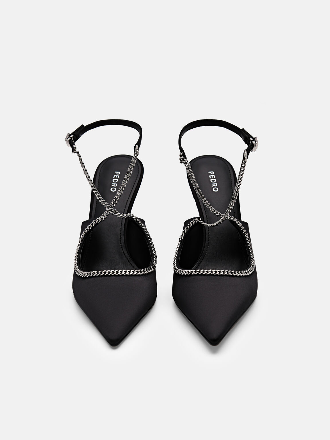 Lia Satin Heel Pumps, Black