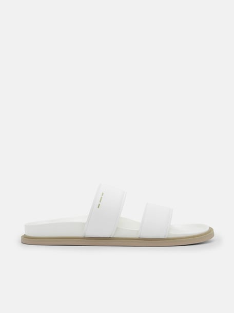Men's rePEDRO Recycled Leather Slide Sandals, White