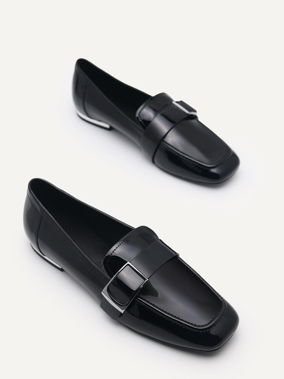 PEDRO Studio Patent Leather Loafers, Black